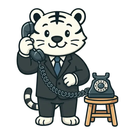 Telefonáló fehér tigris